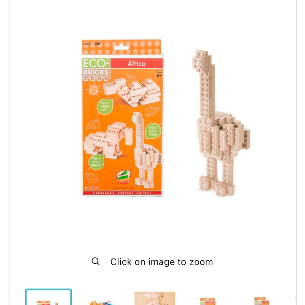 Eco-bricks Wooden Bricks 3 in 1 - Africa Set - Natural, Sustainable, Guided STEM